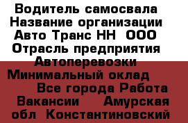 Водитель самосвала › Название организации ­ Авто-Транс НН, ООО › Отрасль предприятия ­ Автоперевозки › Минимальный оклад ­ 70 000 - Все города Работа » Вакансии   . Амурская обл.,Константиновский р-н